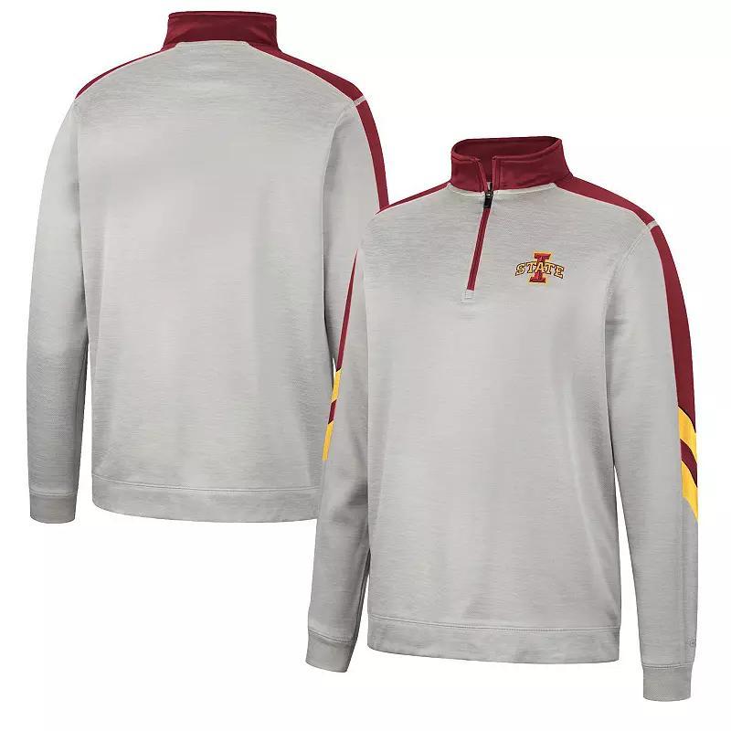 Mens Colosseum Gray/Maroon Minnesota Golden Gophers Bushwood Fleece Quarter-Zip Jacket Product Image