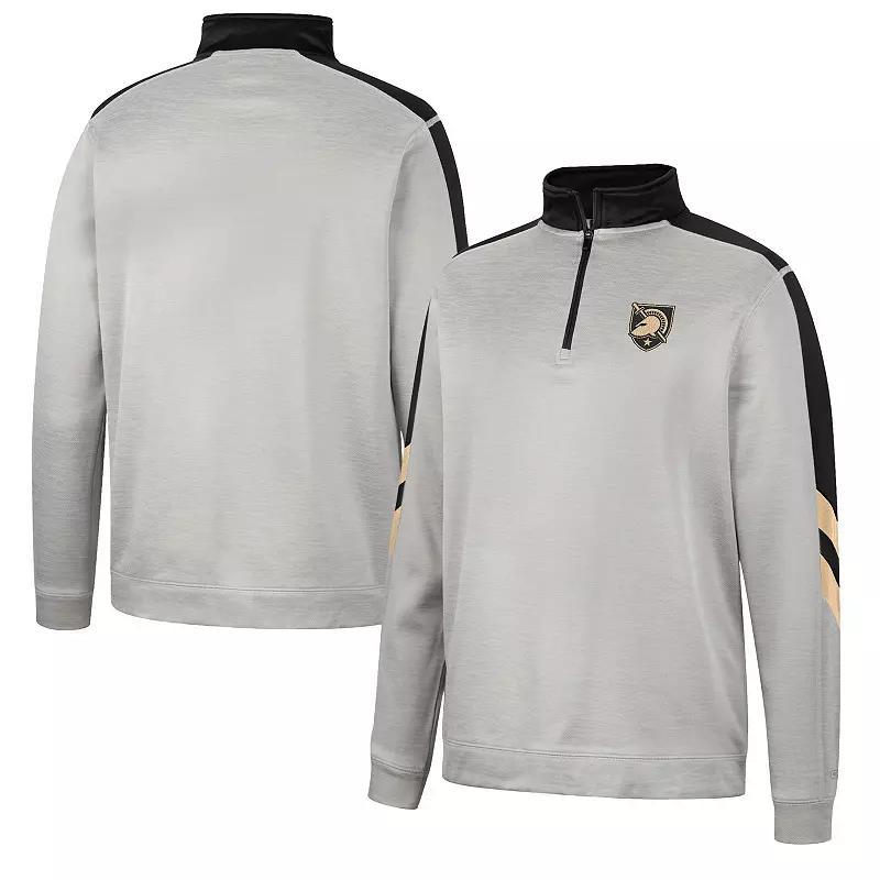 Mens Colosseum Gray/Black Army Black Knights Bushwood Fleece Quarter-Zip Jacket Product Image