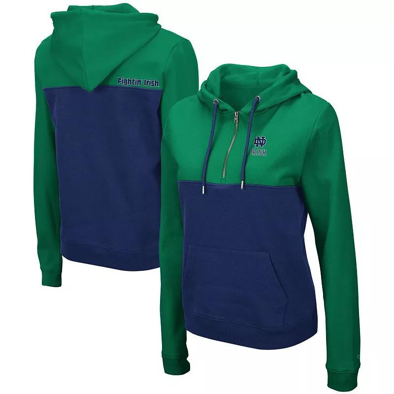 Womens Colosseum /Navy Notre Dame Fighting Irish Aidan Lightweight Half-Zip Hoodie Product Image