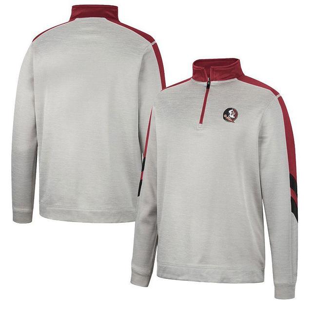 Mens Colosseum Gray/Garnet Florida State Seminoles Bushwood Fleece Quarter-Zip Jacket Product Image