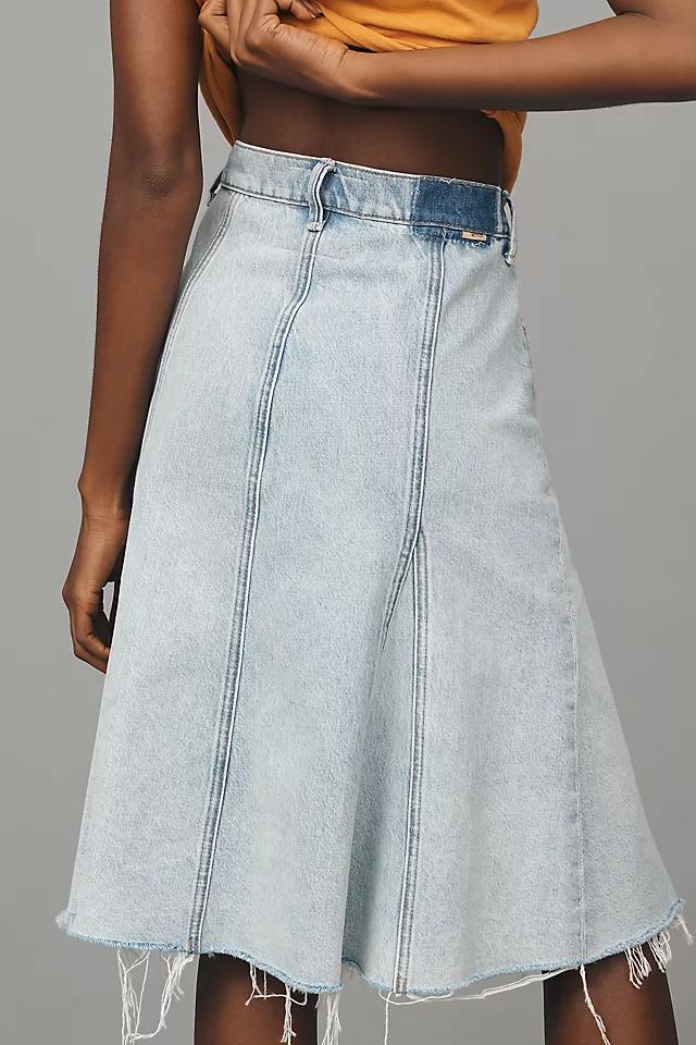 MOTHER The Half Swing Fray Denim Midi Skirt Product Image