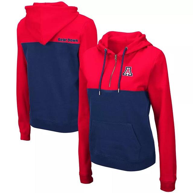 Womens Colosseum /Navy Arizona Wildcats Aidan Lightweight Half-Zip Hoodie Product Image