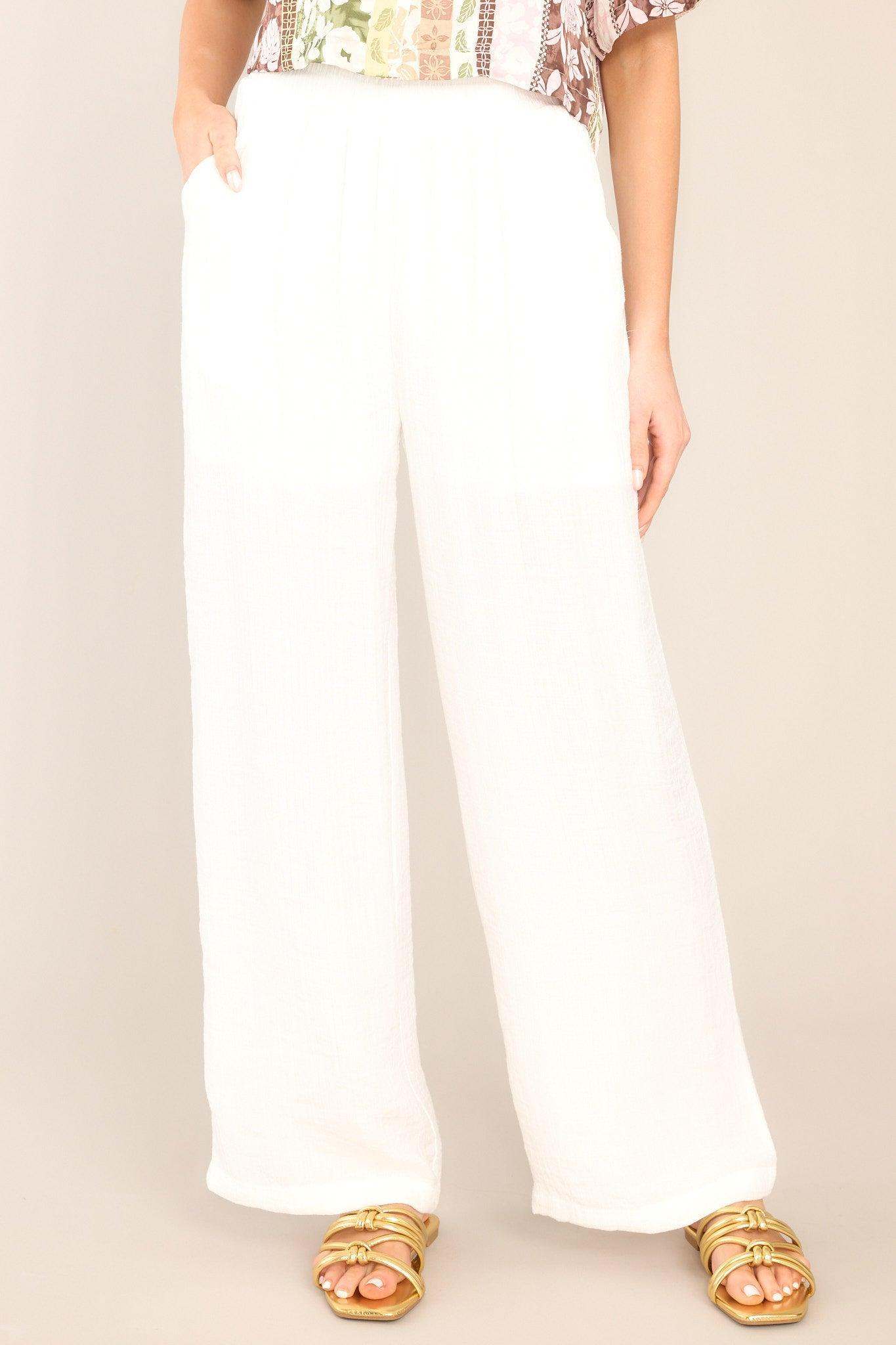 Cherish The Journey White Gauze Pants Product Image