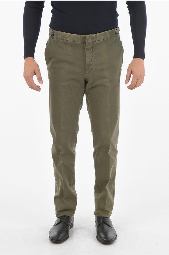 Id Stretch Cotton Hand-dyed Chino Pants In Green product image