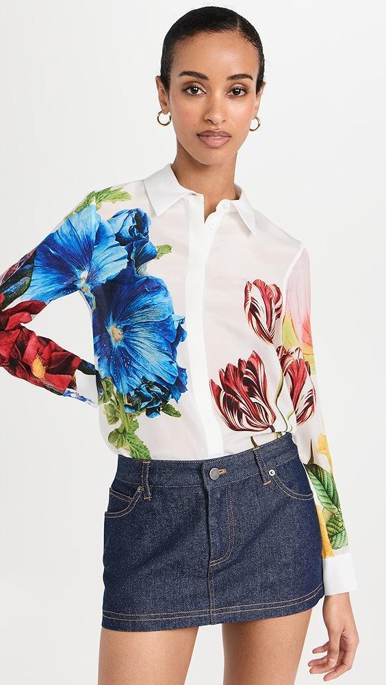 alice + olivia Willa Placket Top | Shopbop Product Image