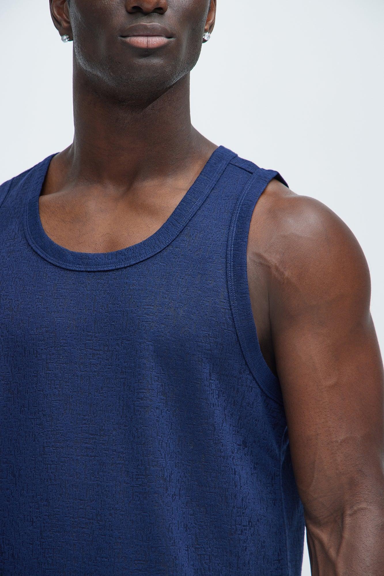 Henrik Textured Tank - Navy Product Image