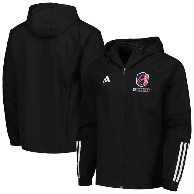 Mens adidas Black St. Louis City SC All-Weather Raglan Hoodie Full-Zip Jacket Product Image