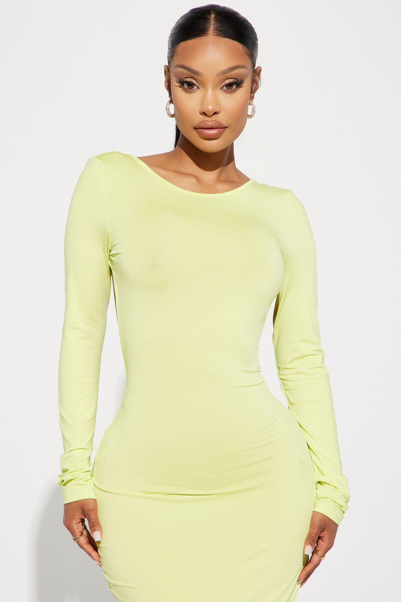 Full Glam Backless Maxi Dress - Neon Green Product Image