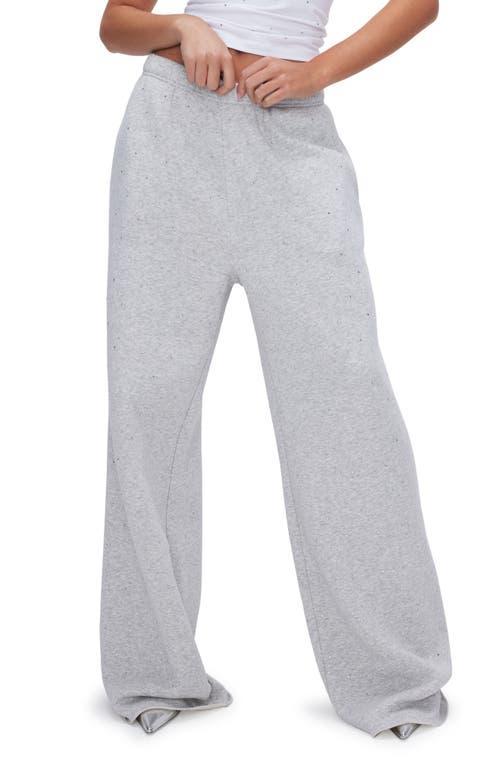 Good American Crystal Fleece Wide Leg Sweatpants Product Image