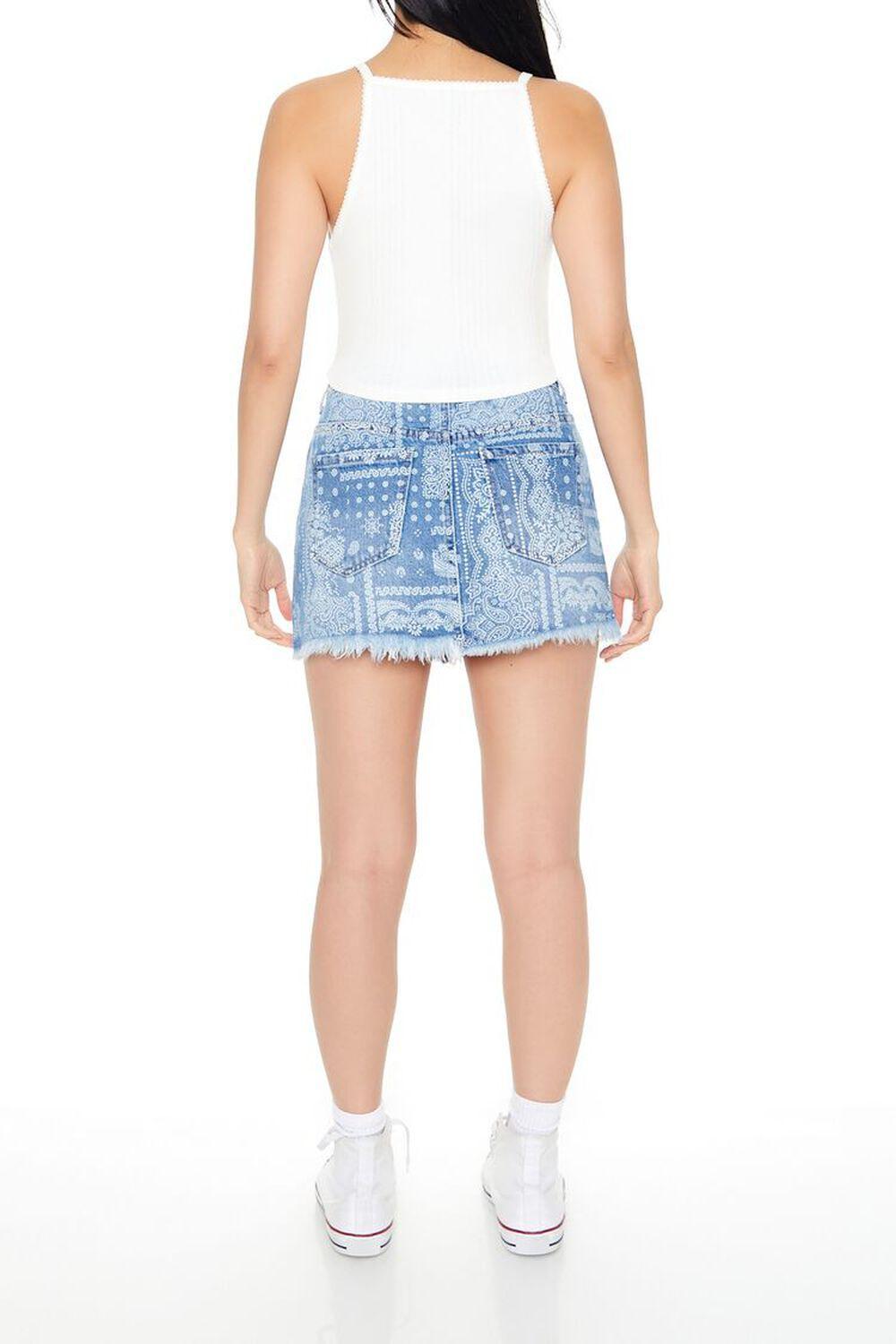 Bandana Print Denim Mini Skirt | Forever 21 Product Image