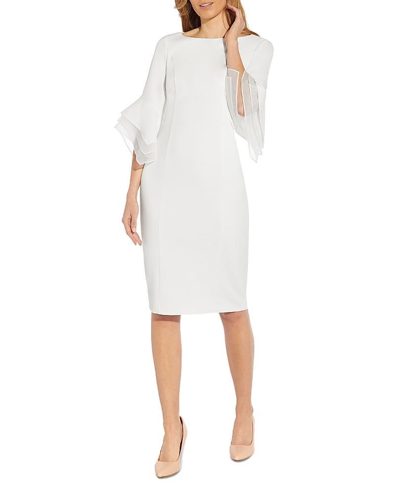 Adrianna Papell Tiered Sleeve Crepe Dress Product Image