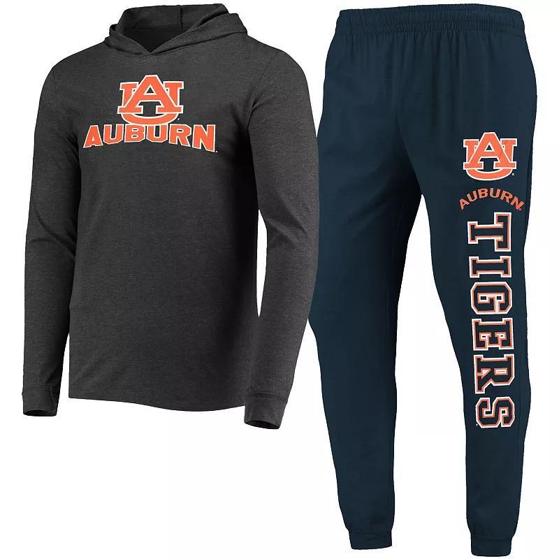 Mens Concepts Sport /Charcoal Auburn Tigers Meter Long Sleeve Hoodie T-Shirt & Jogger Pants Set Blue Product Image