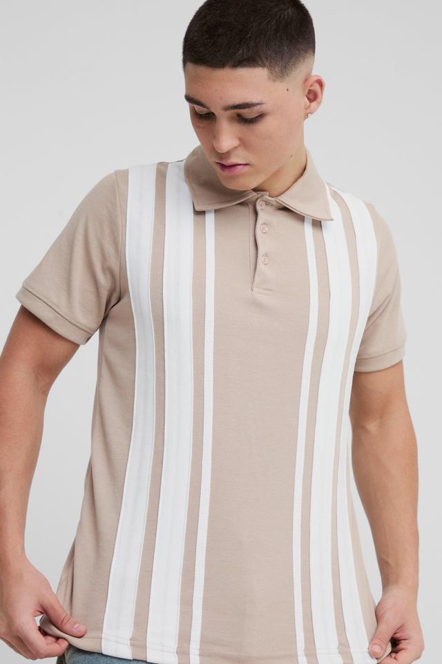 Slim Interlock Colour Block Polo | boohooMAN USA Product Image