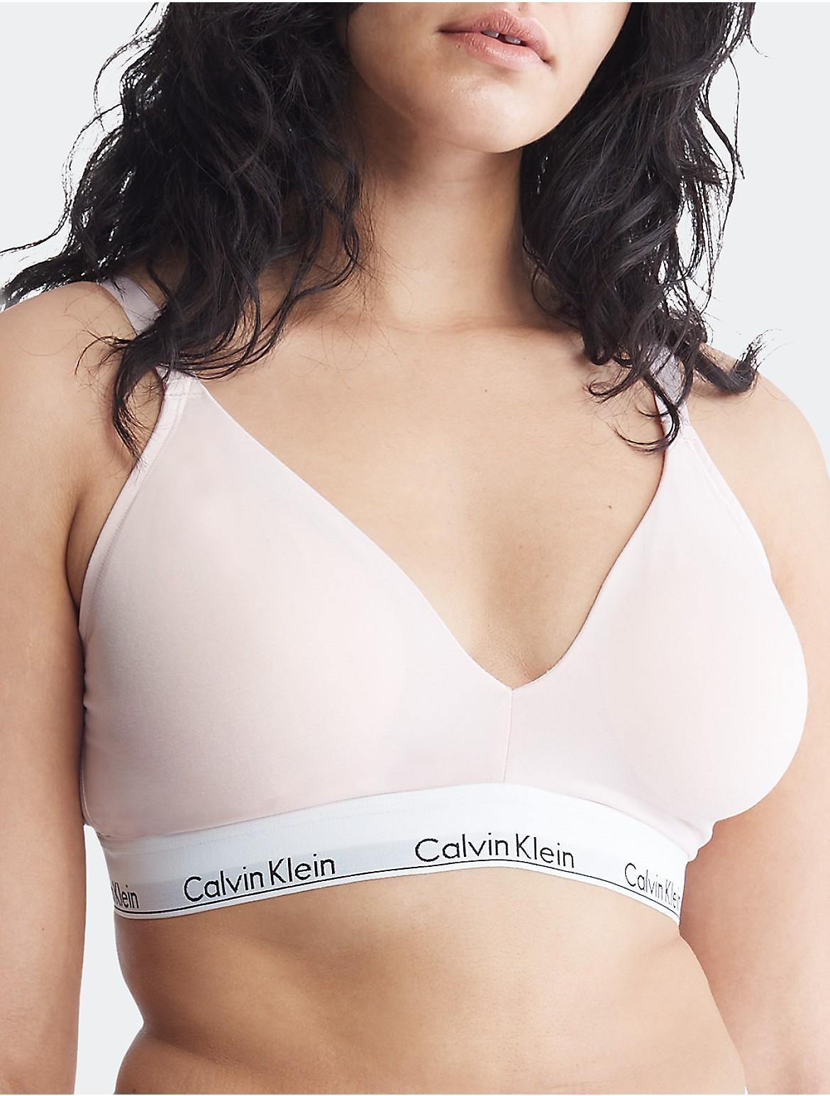 Calvin Klein Women's Modern Cotton Plus Lightly Lined Triangle Bralette - Pink - 1X Product Image