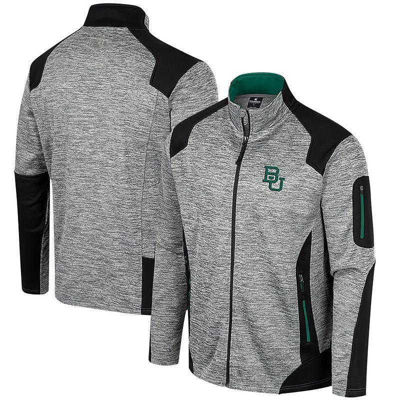 Mens Colosseum Gray Baylor Bears Silberman Color Block Full-Zip Jacket Product Image