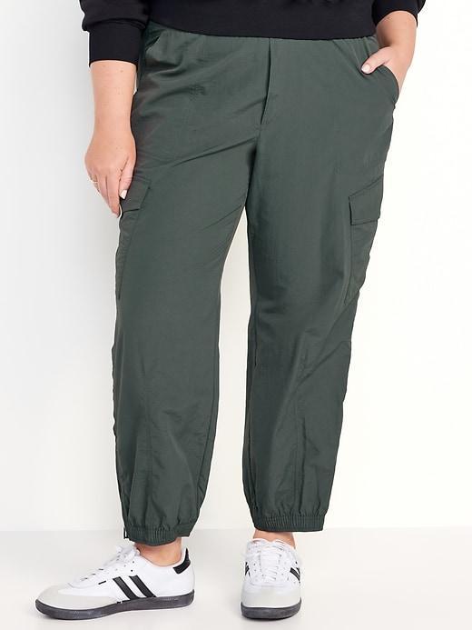 High-Waisted Ankle-Zip Cargo Joggers Product Image