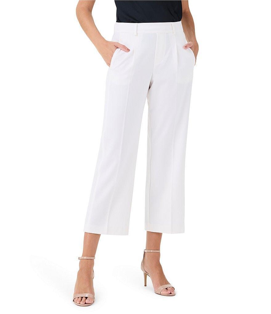 NIC + ZOE Avenue Woven Wide-Leg Cropped Trouser Pant Product Image