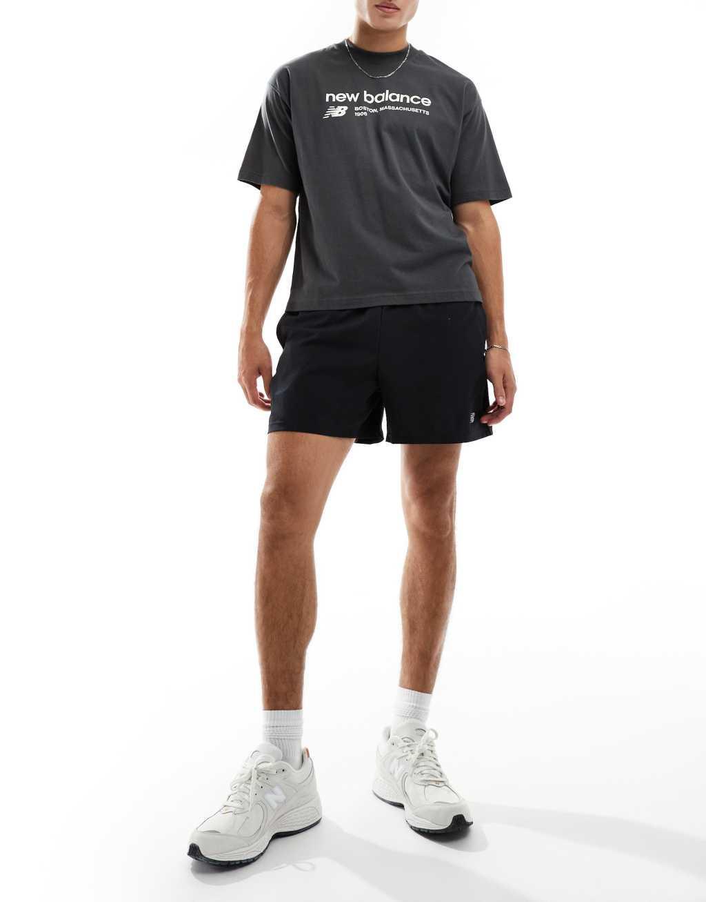 New Balance sport essentials 5 inch shorts in black Product Image