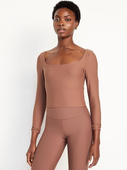 PowerSoft Long-Sleeve Crop Support Top Product Image