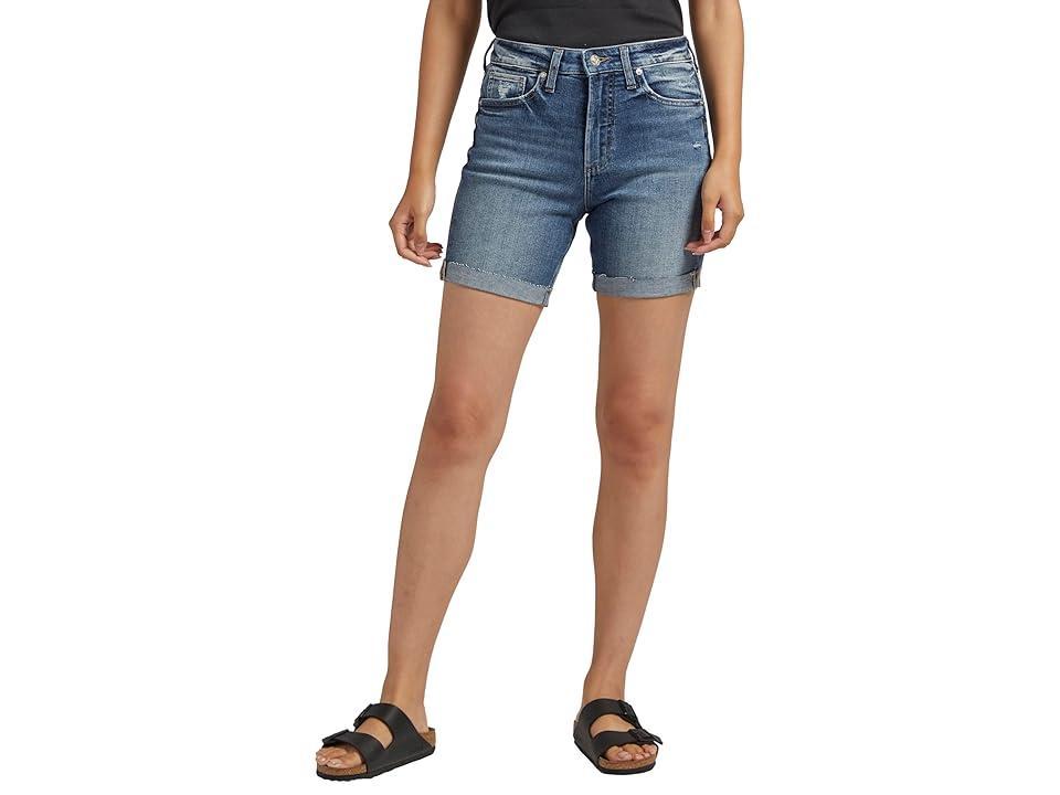 Silver Jeans Co. Sure Thing High Waist Cutoff Denim Shorts Product Image