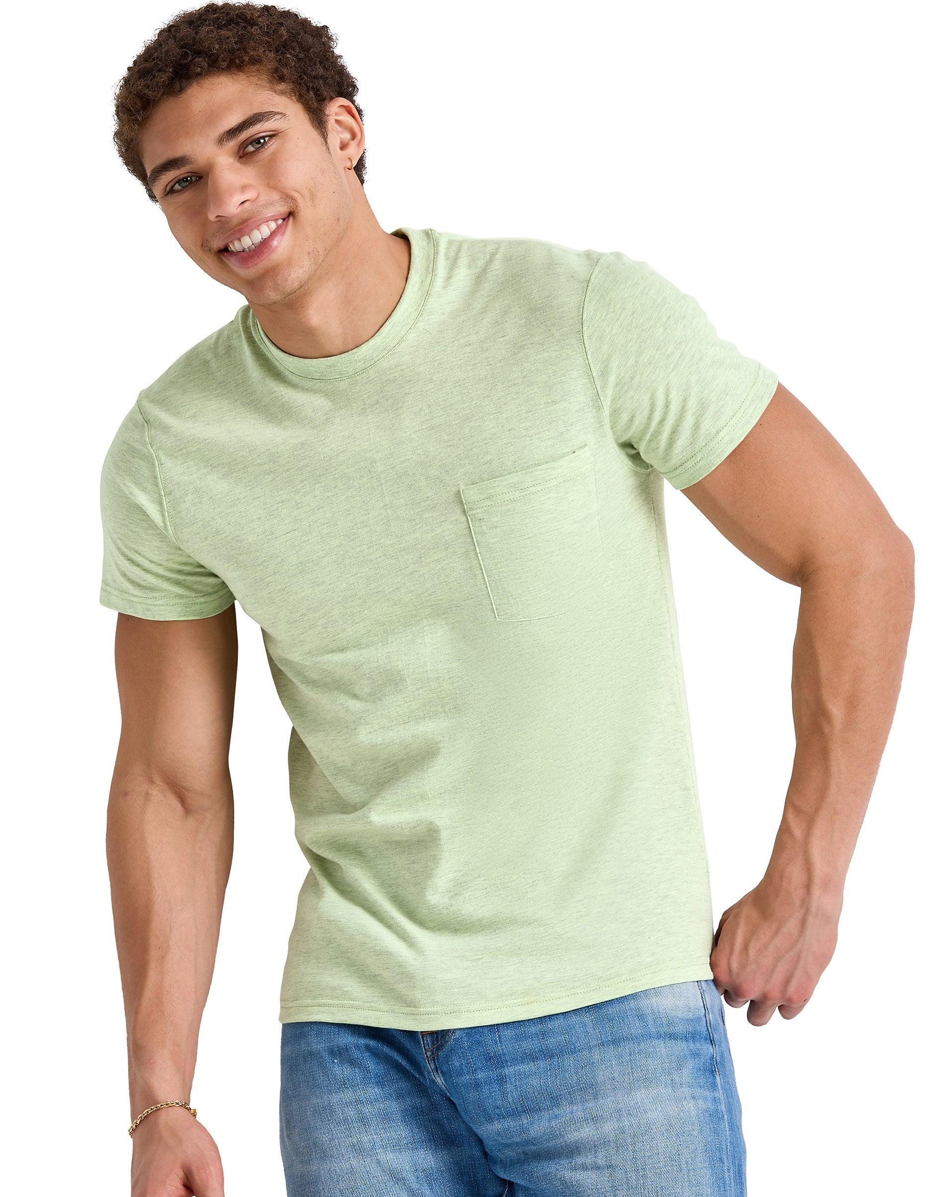 Hanes Originals Mens Tri-Blend Pocket T-Shirt Eco White 2XL Product Image