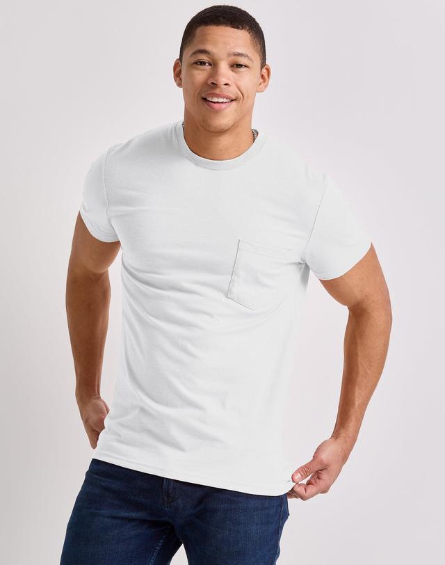 Hanes Originals Mens Tri-Blend Pocket T-Shirt Eco White 2XL Product Image