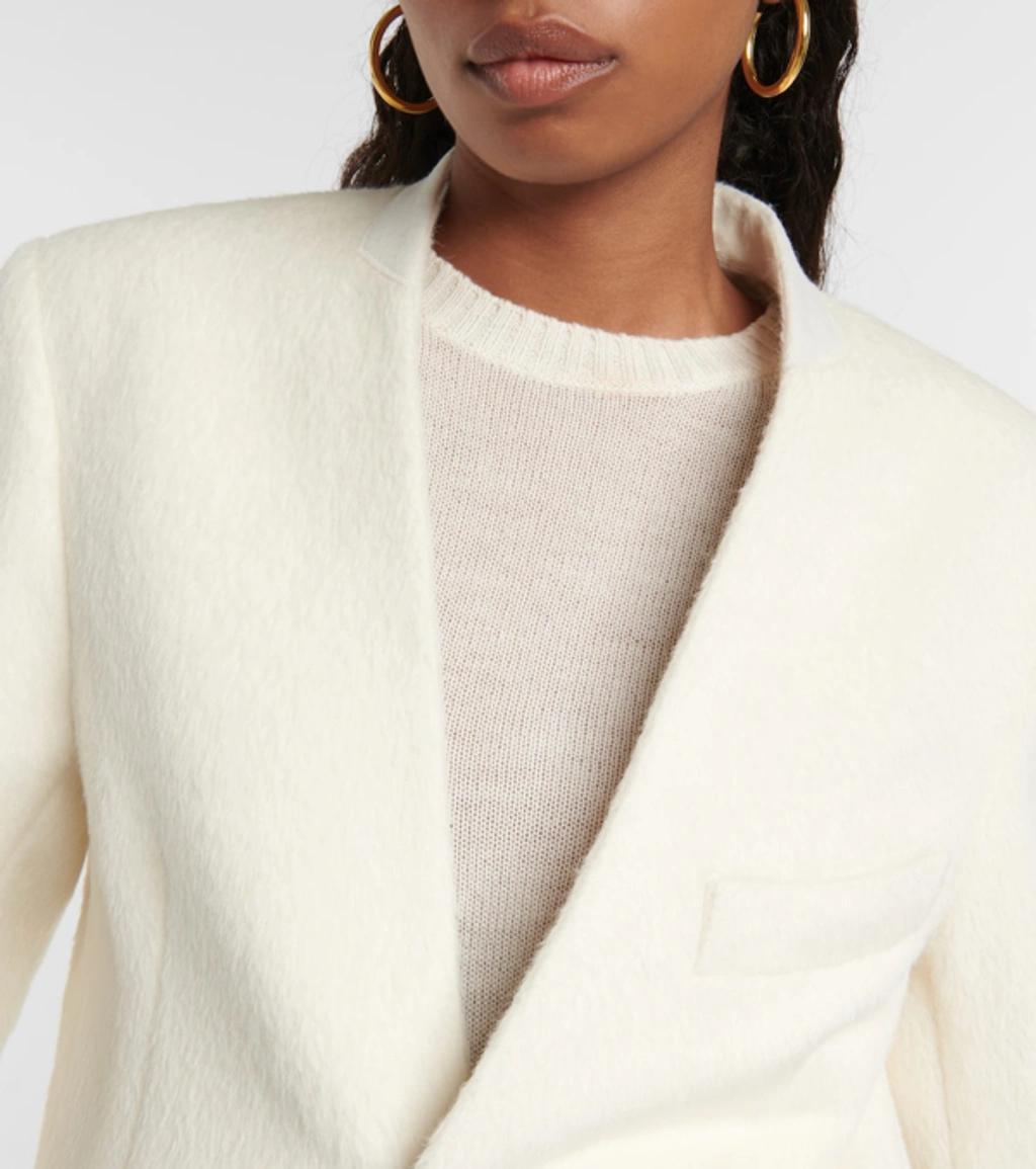 Alpaca-blend Single-breasted Blazer In Neutrals Product Image