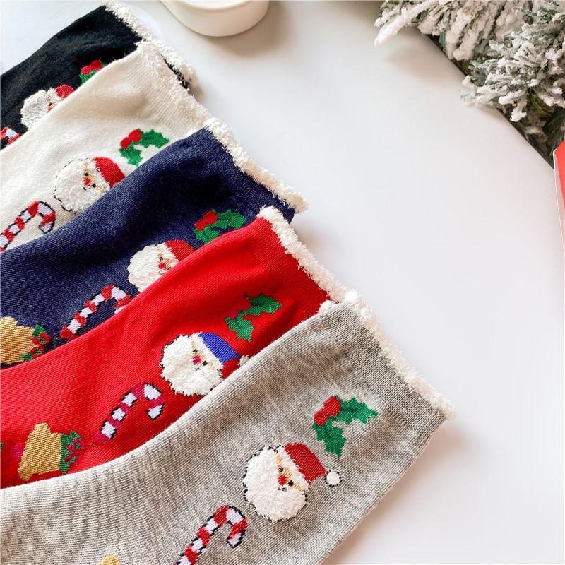 Christmas Cartoon Print Socks Product Image