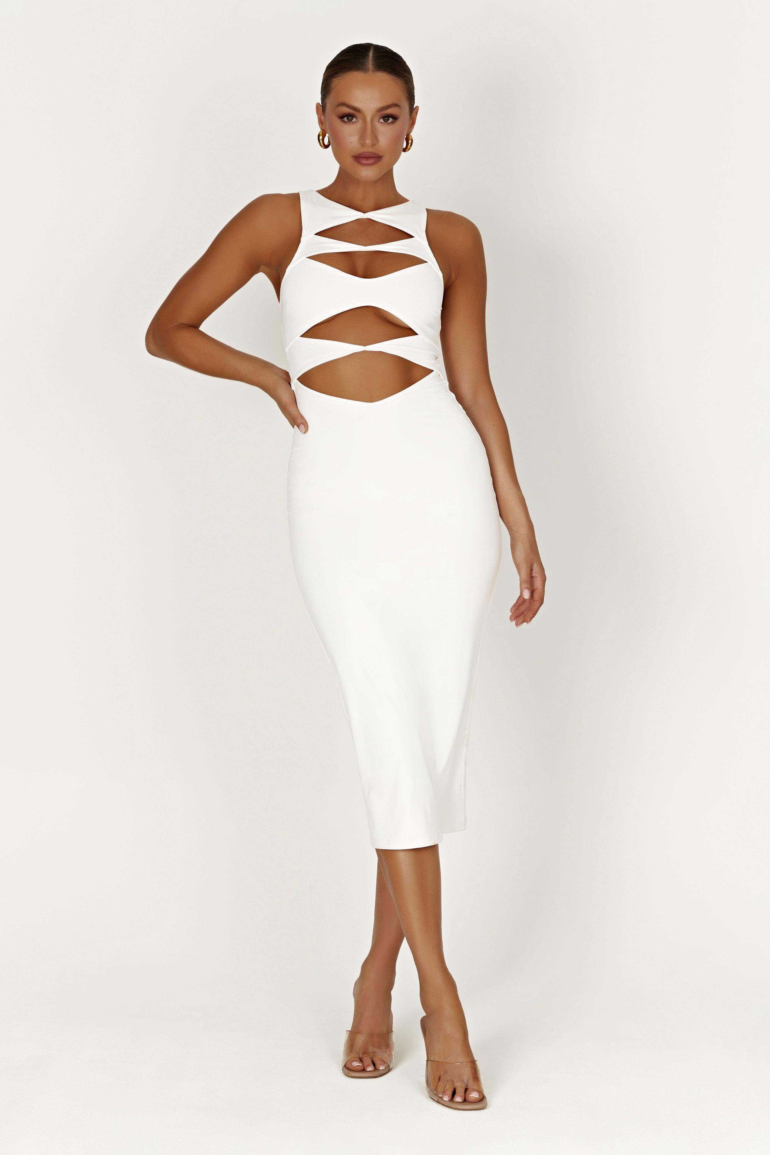 Chloe Cut Out Maxi Dress - White Product Image