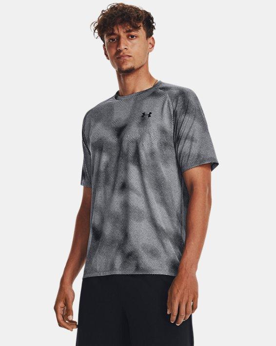 Mens Under Armour Tech 2.0 Lino Print Short Sleeve Tee Grey Product Image