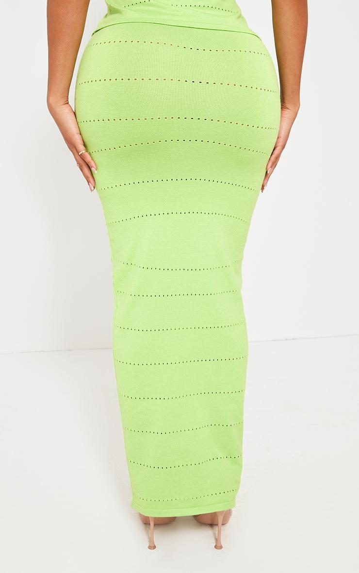 Shape Lime Knit Low Rise Maxi Skirt Product Image