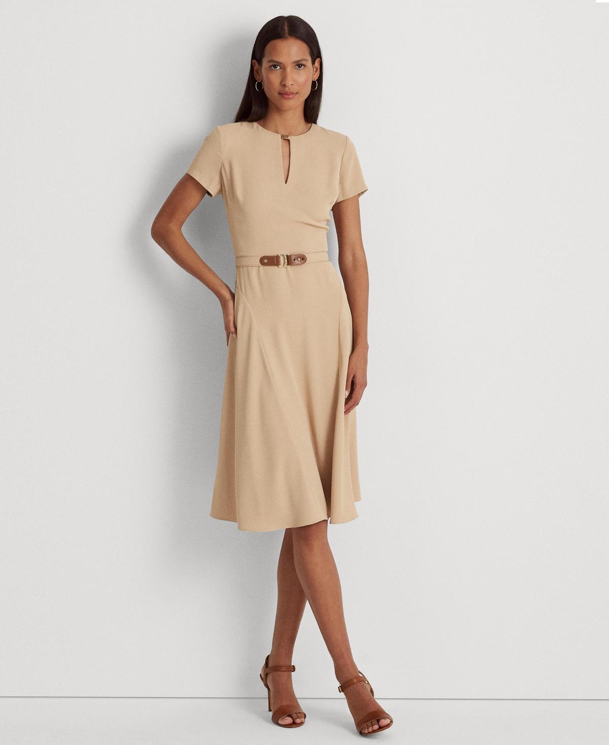 Lauren Ralph Lauren Womens Belted Georgette Dress Product Image