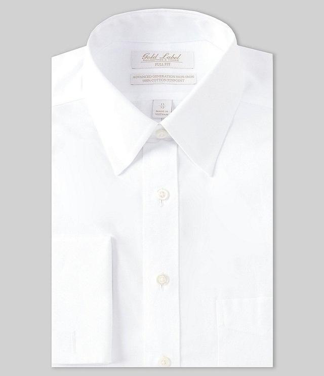 Gold Label Roundtree & Yorke Full-Fit Non-Iron Point Collar Solid French Cuff Dress Shirt Product Image