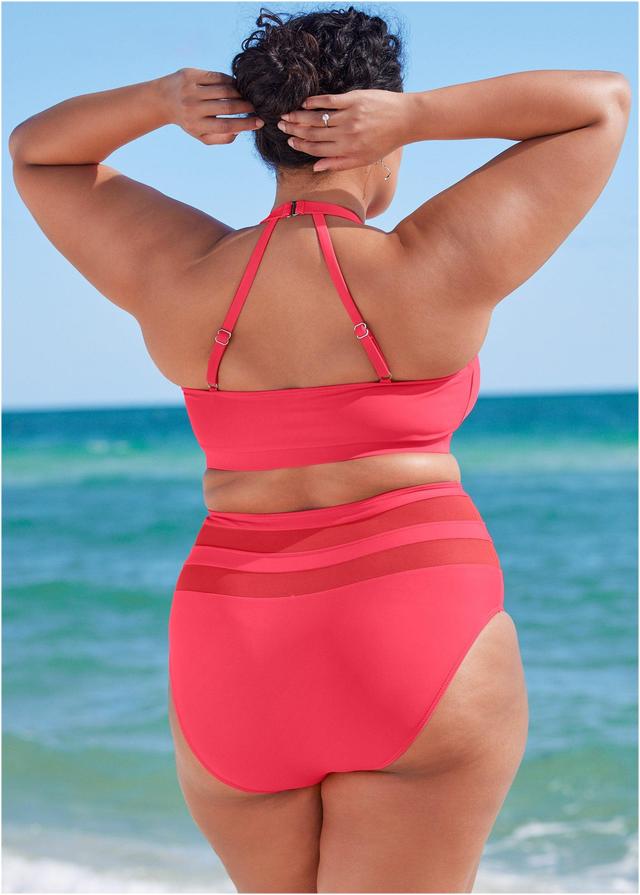 Mesh High-Waist Bottom - Sunset Pink Product Image