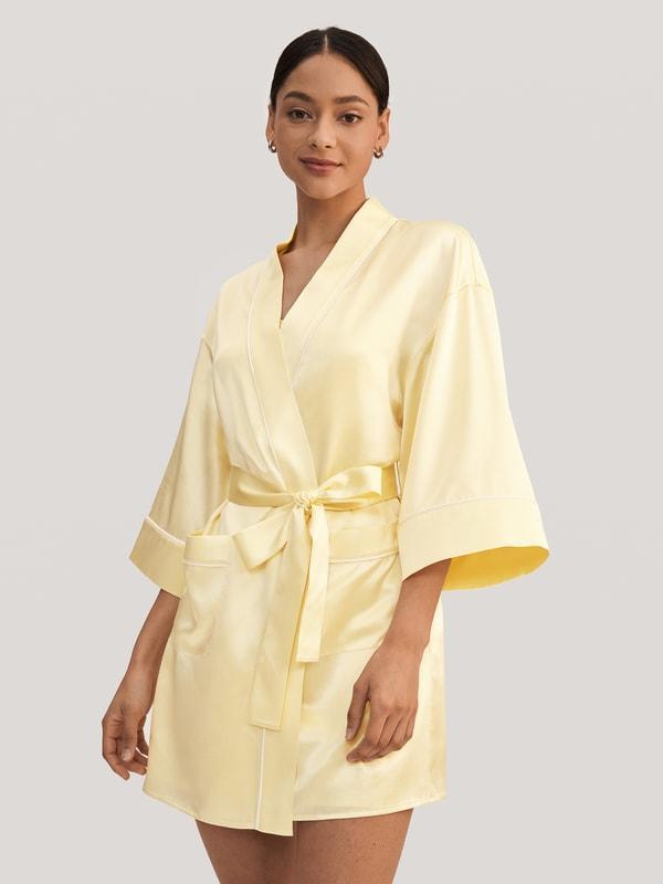 Golden Cocoon Silk kimono Robe Product Image