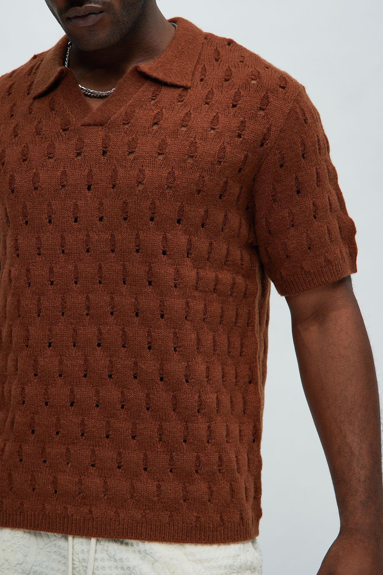 Jaxton Textured Polo - Brown Product Image