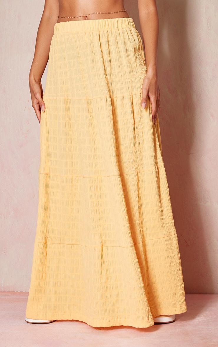 Peach Bubble Textured Maxi Skirt Product Image