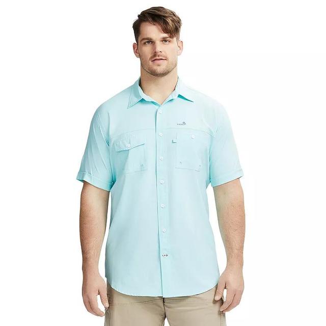 Big & Tall IZOD Sunshield Performance Button-Down Shirt, Mens Limpet White Product Image