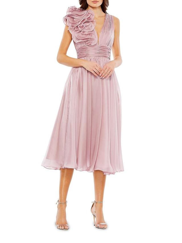 Womens Chiffon Sleeveless Fit & Flare Midi-Dress Product Image