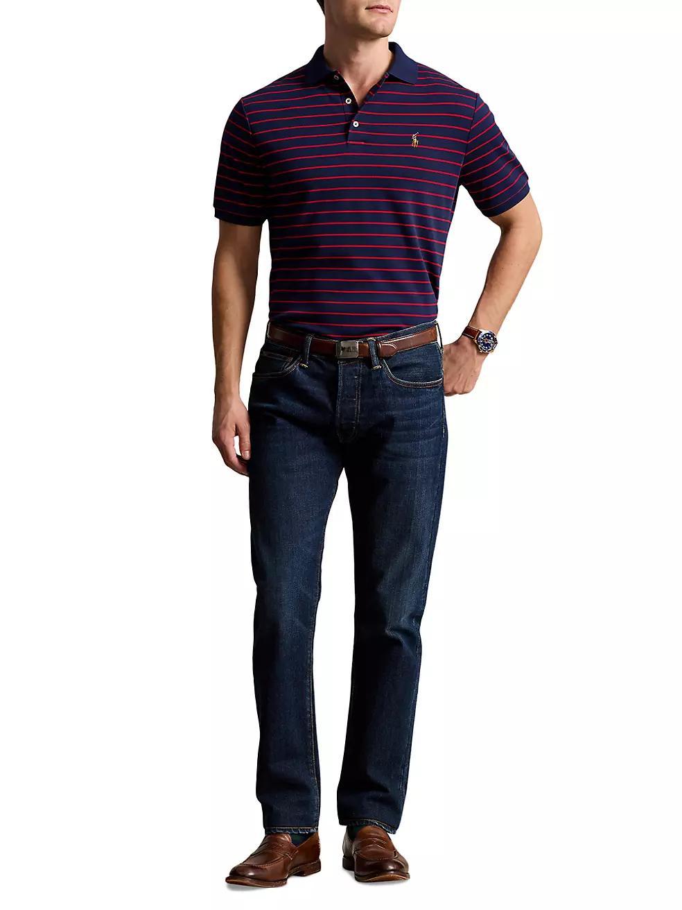 Striped Cotton Polo Shirt Product Image