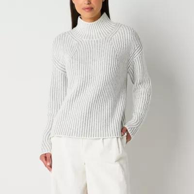 Worthington Womens Funnel Neck Long Sleeve Pullover Sweater product image