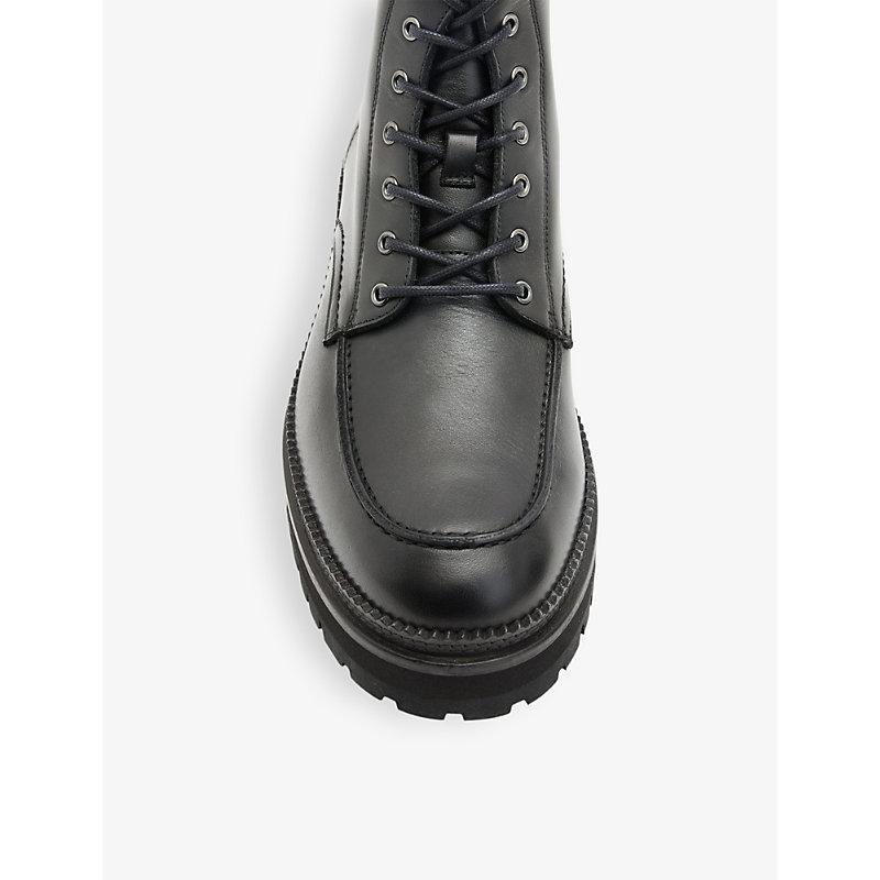 ALLSAINTS Castle Lace Up Leather Boots In Black Product Image