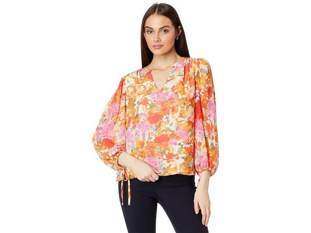 Vince Camuto Floral Print Ruffle Top Product Image