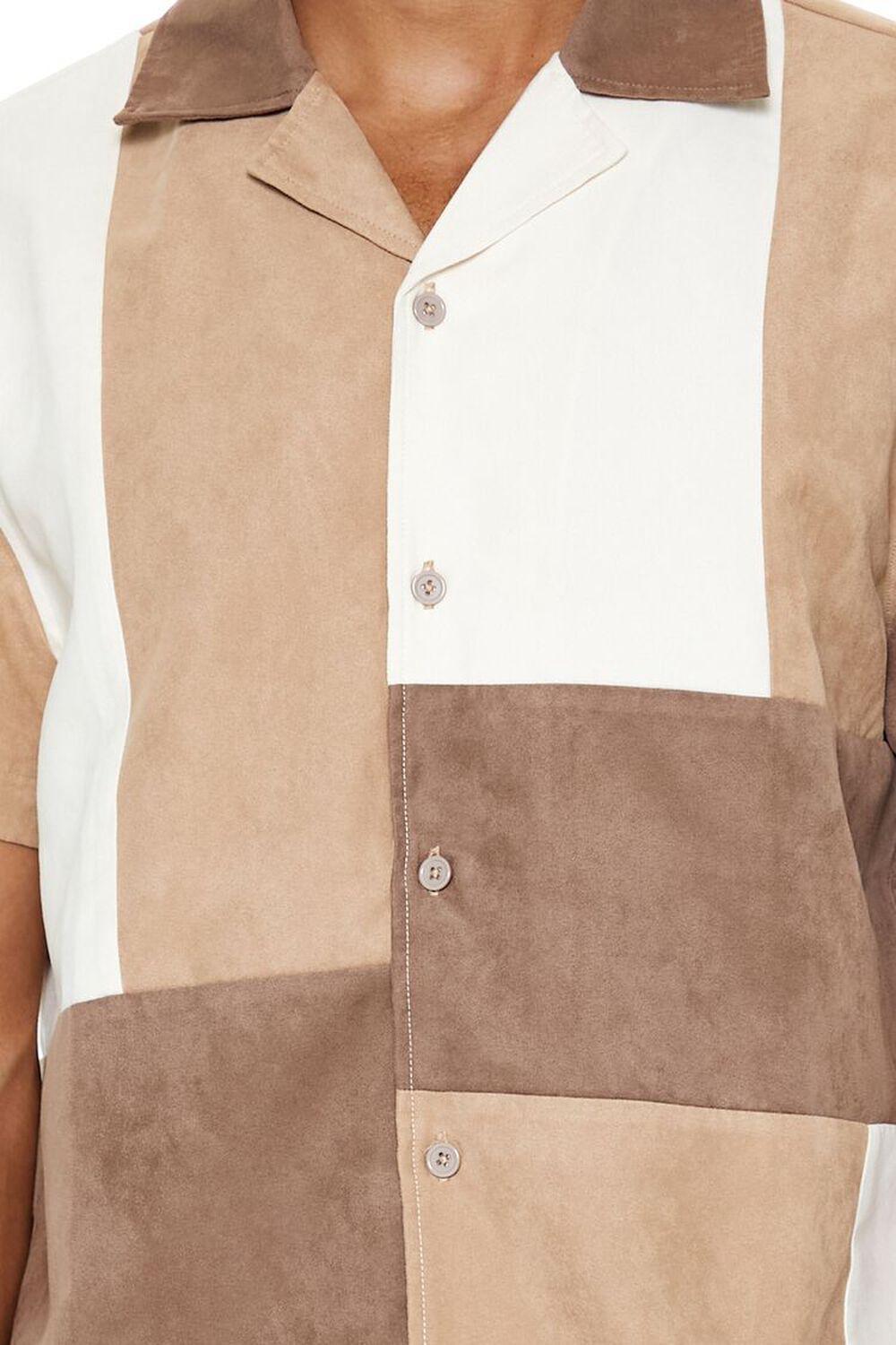 Faux Suede Colorblock Shirt | Forever 21 Product Image