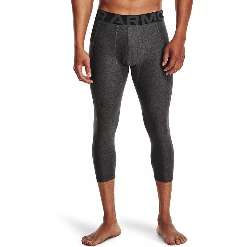 Under Armour Mens Under Armour HG Armour 2.0 3/4 Compression Tights - Mens Black/Carbon Heather Product Image