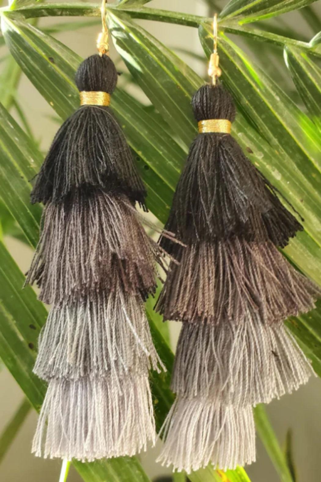 Layered Tier Tassel Earrings Female Product Image