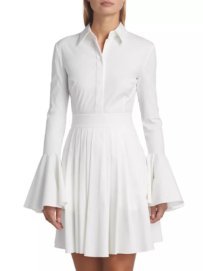 Poplin Flare-Sleeve Shirtdress Product Image