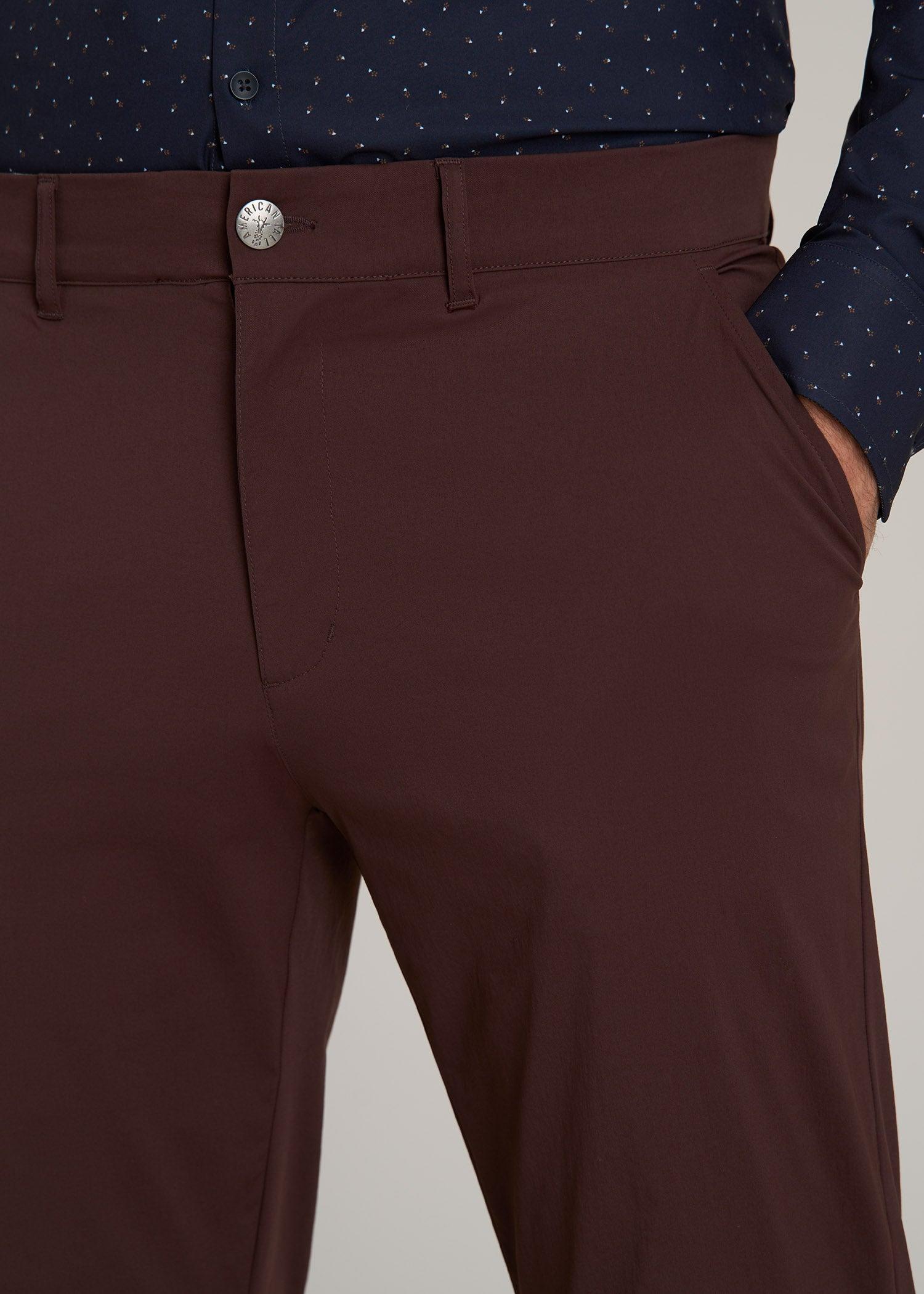 TAPERED FIT Traveler Chino Pants for Tall Men in Oxblood Product Image