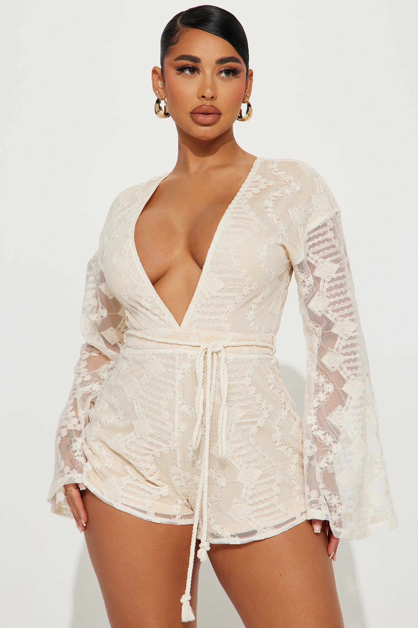 St. Barts Lace Romper - Cream Product Image