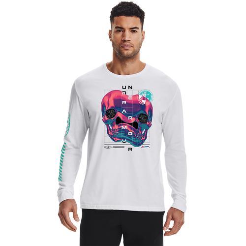 Under Armour Mens Under Armour Warp Skull Long Sleeve T-Shirt - Mens Gray/Multi Product Image